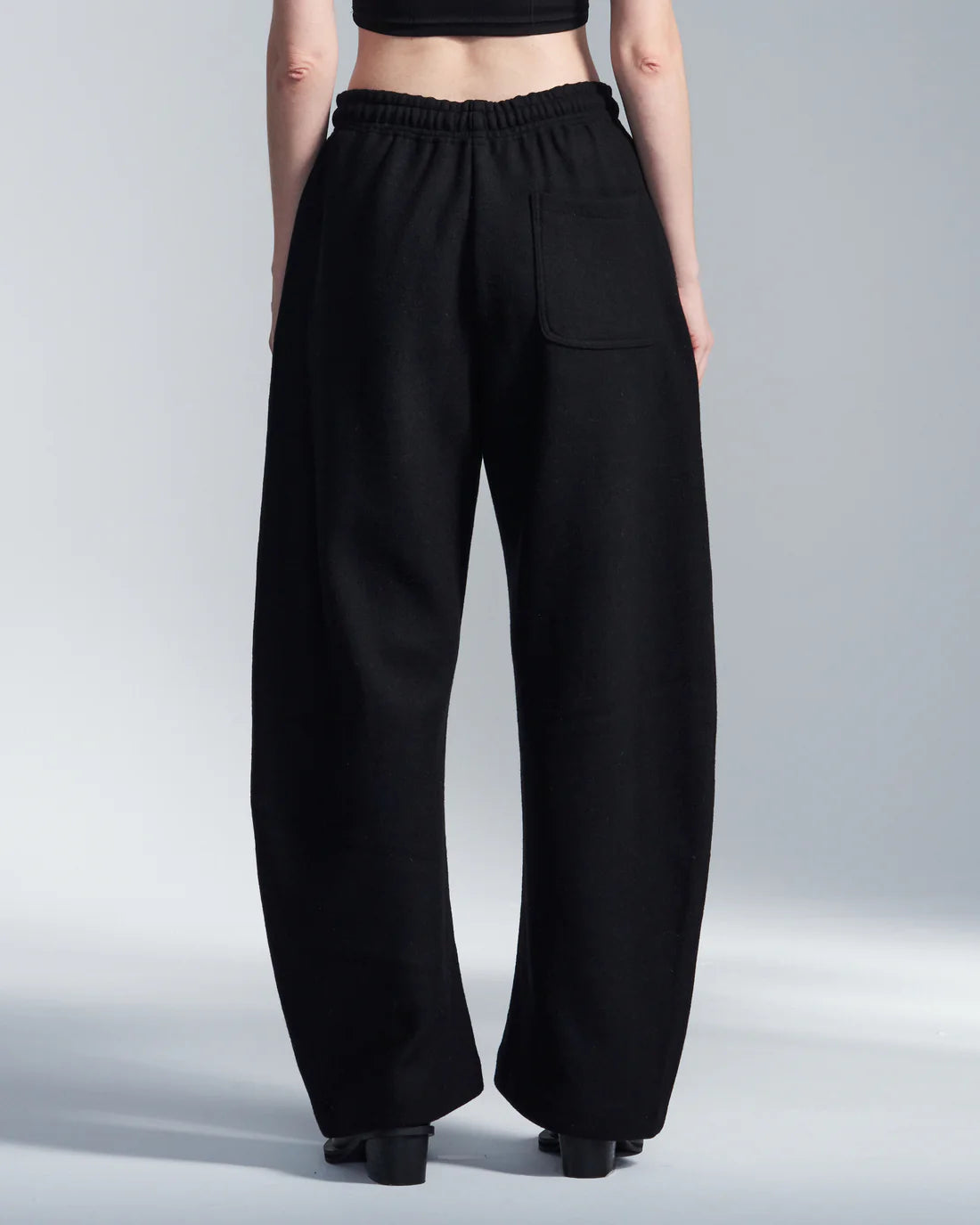 Wool Blend Curvy Wide Leg Pants