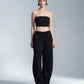 Wool Blend Curvy Wide Leg Pants