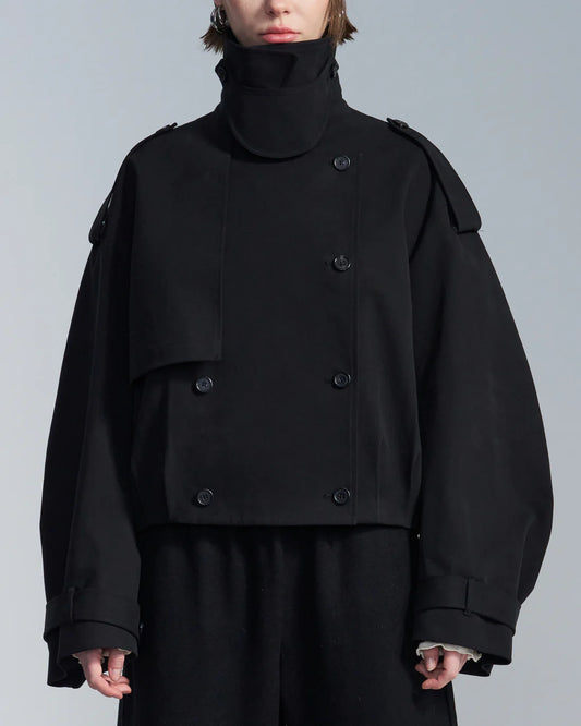 Loose Fit Cropped Trench Coat
