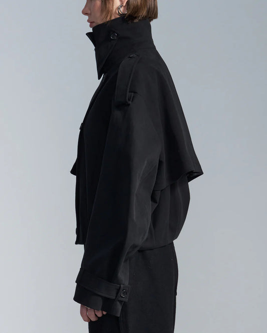 Loose Fit Cropped Trench Coat