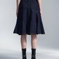 Flare Hem Denim Skirt
