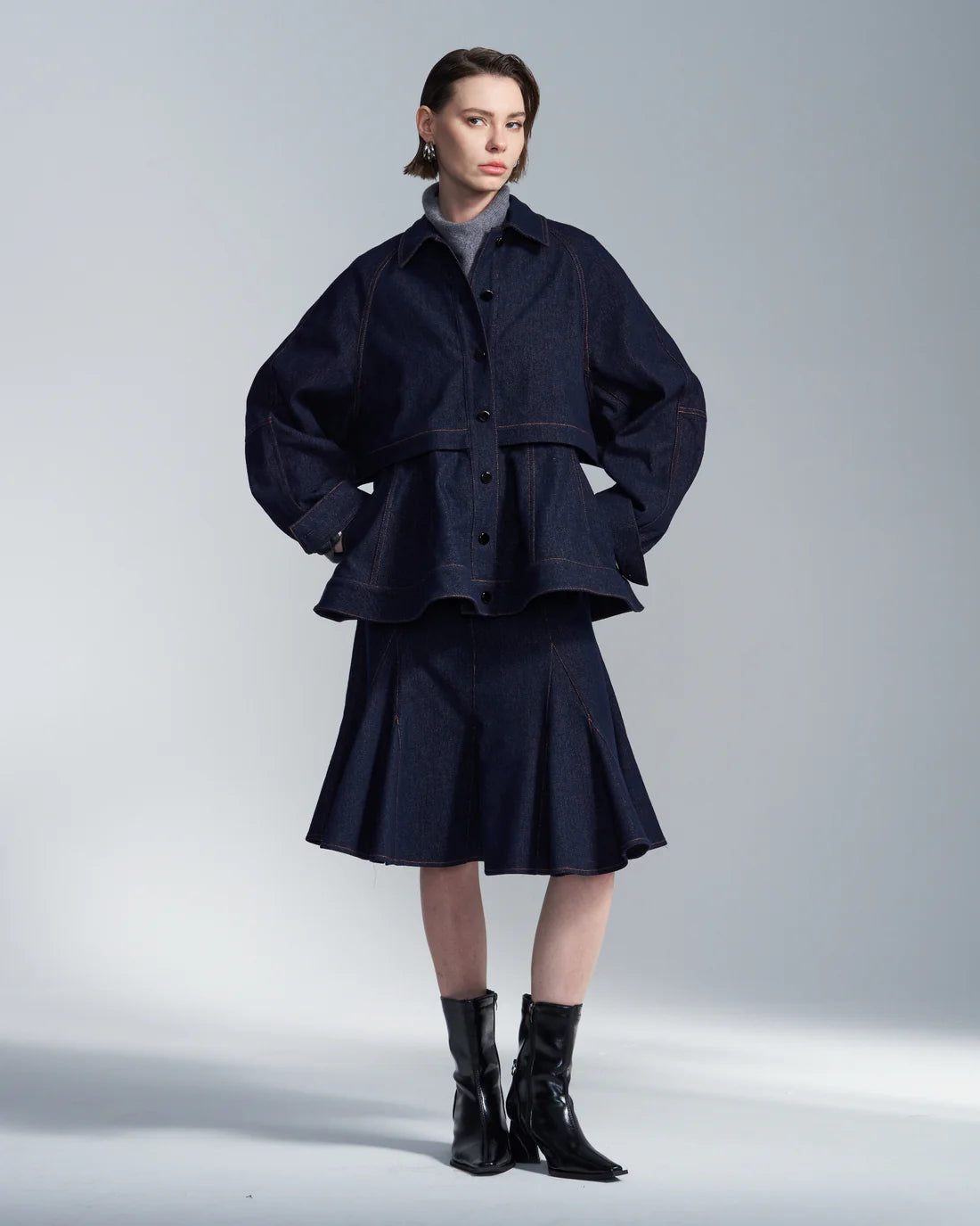 Flare Hem Denim Jacket