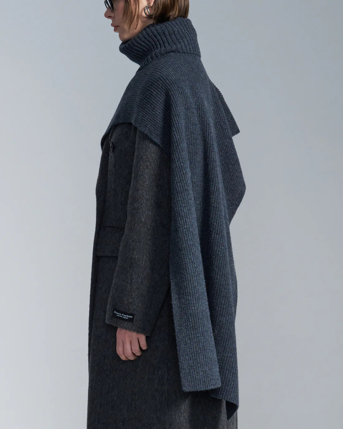 Turtleneck Wool Cape