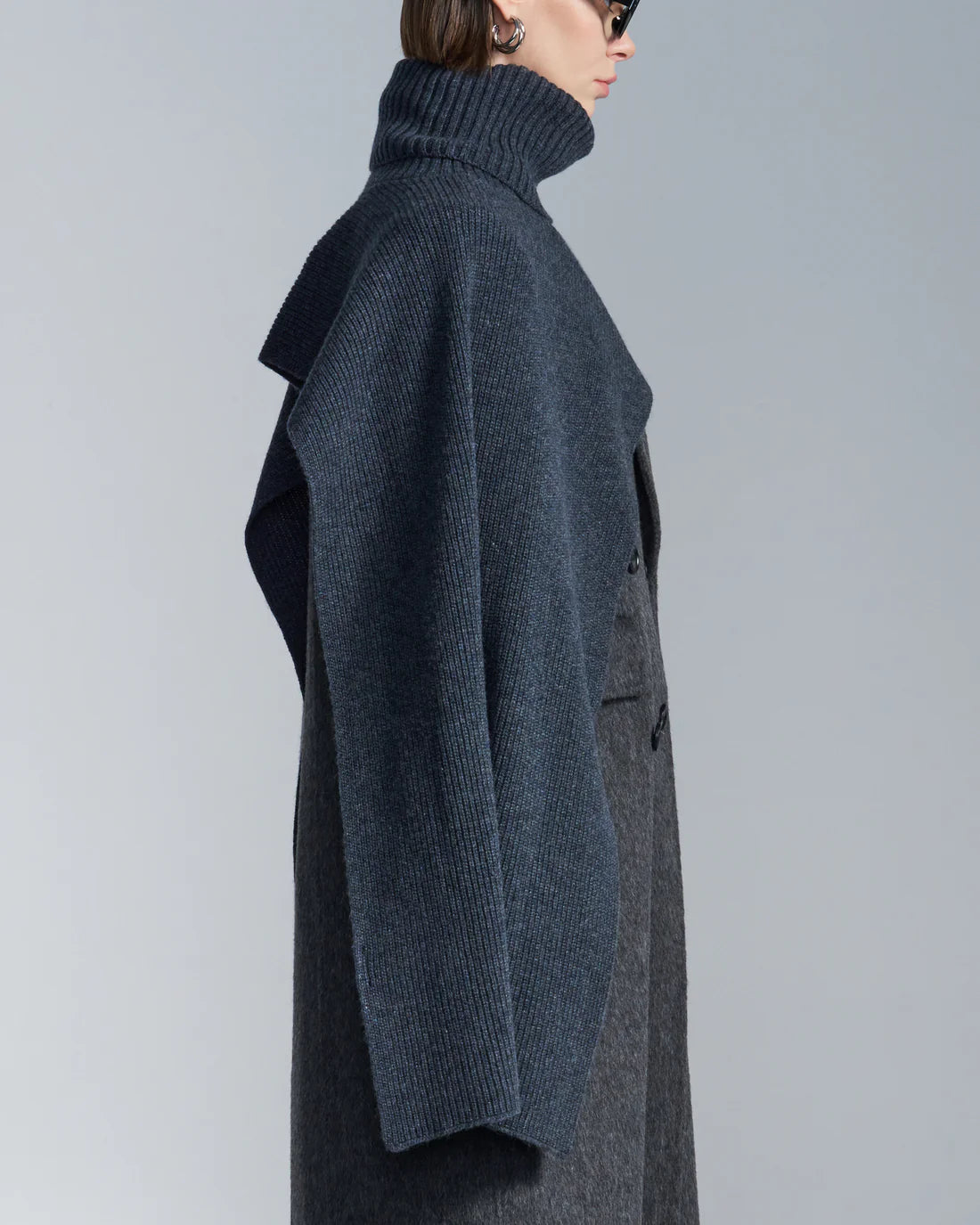 Turtleneck Wool Cape