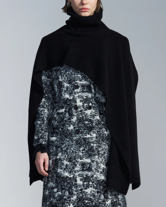 Turtleneck Wool Cape
