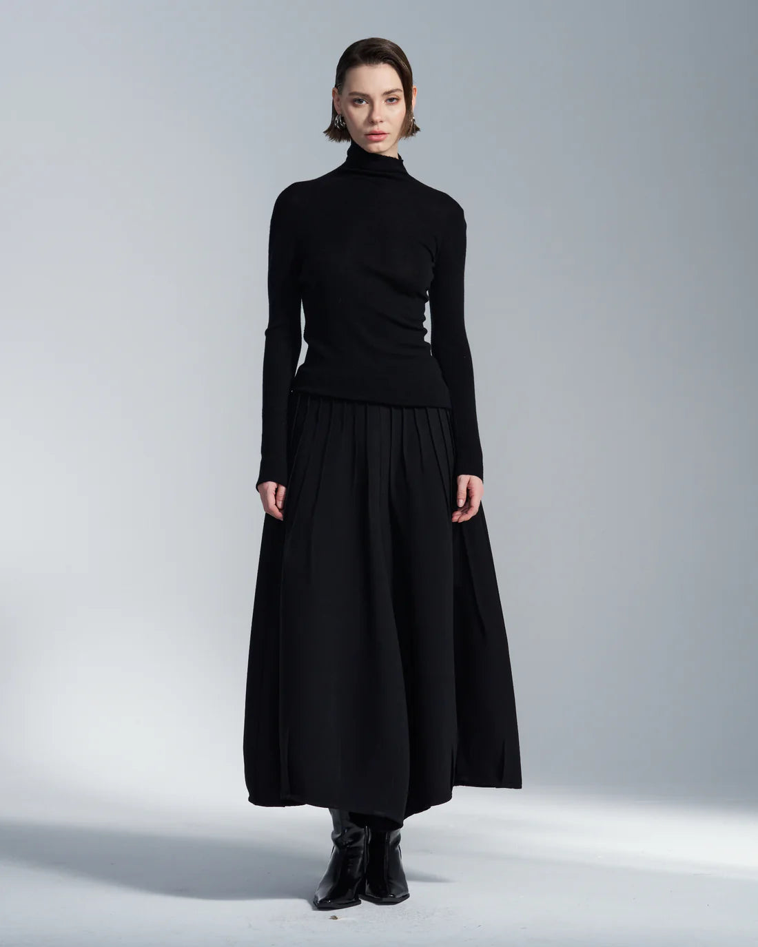 Acetate Balloon Pants With Pleats