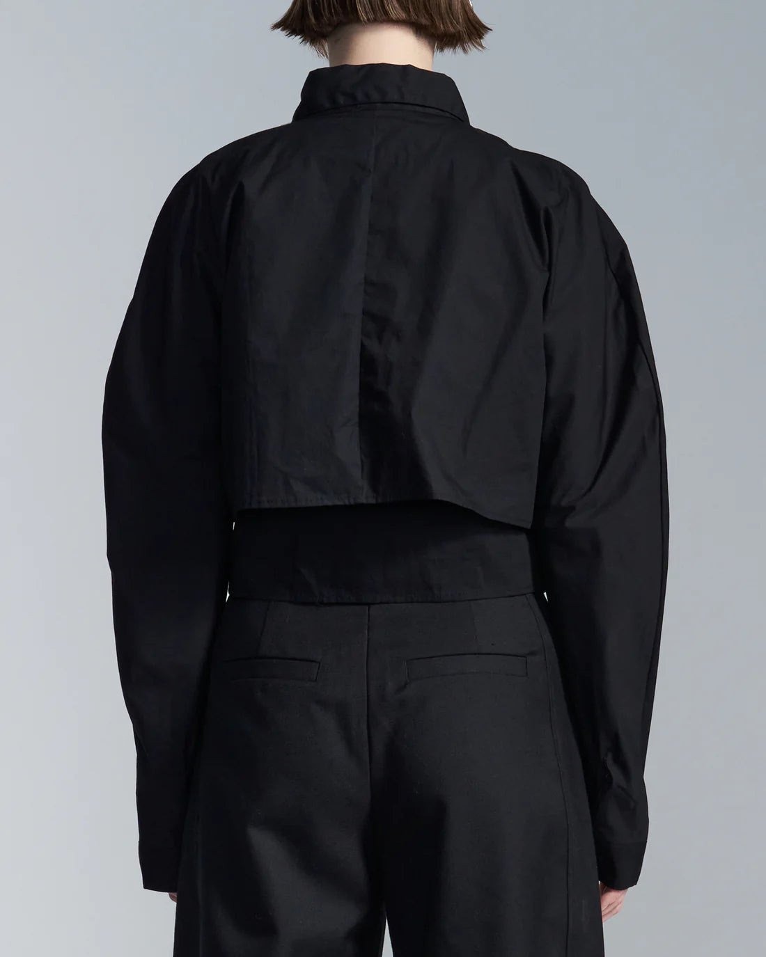 Cropped Shirt With Round Sleeve