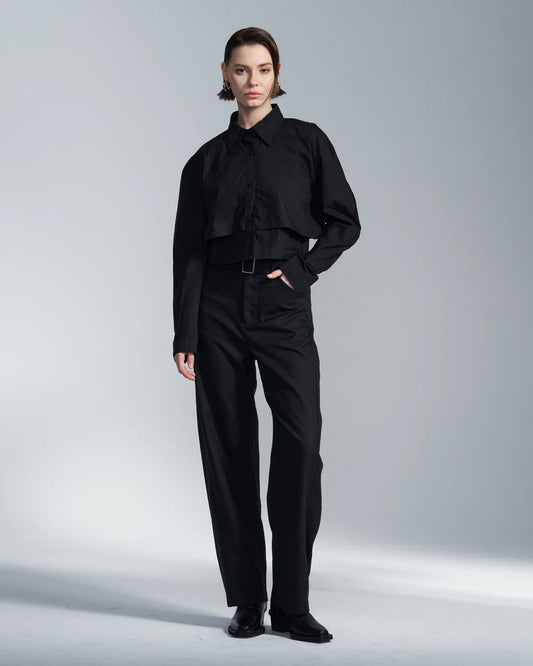 Curvy Leg Wool Pants