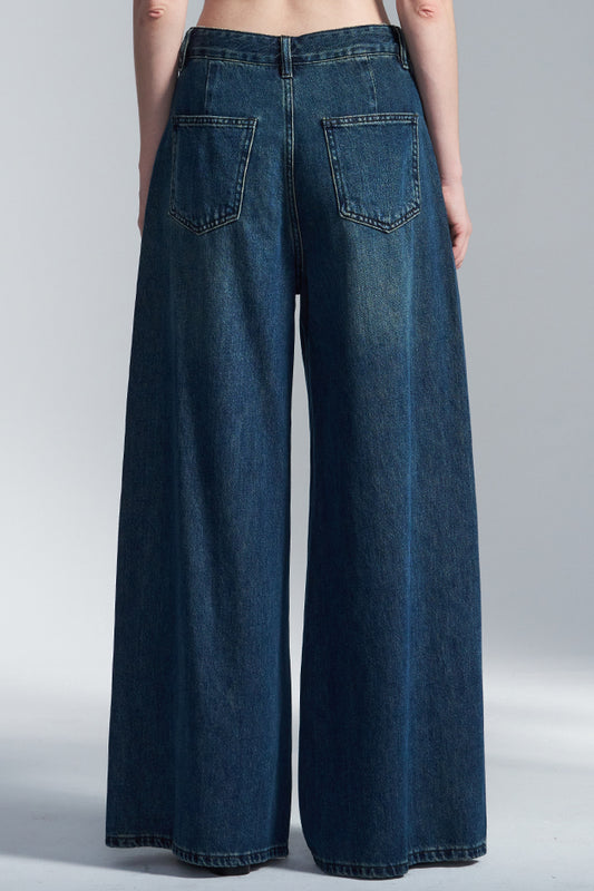 Flare Leg Washed Jeans