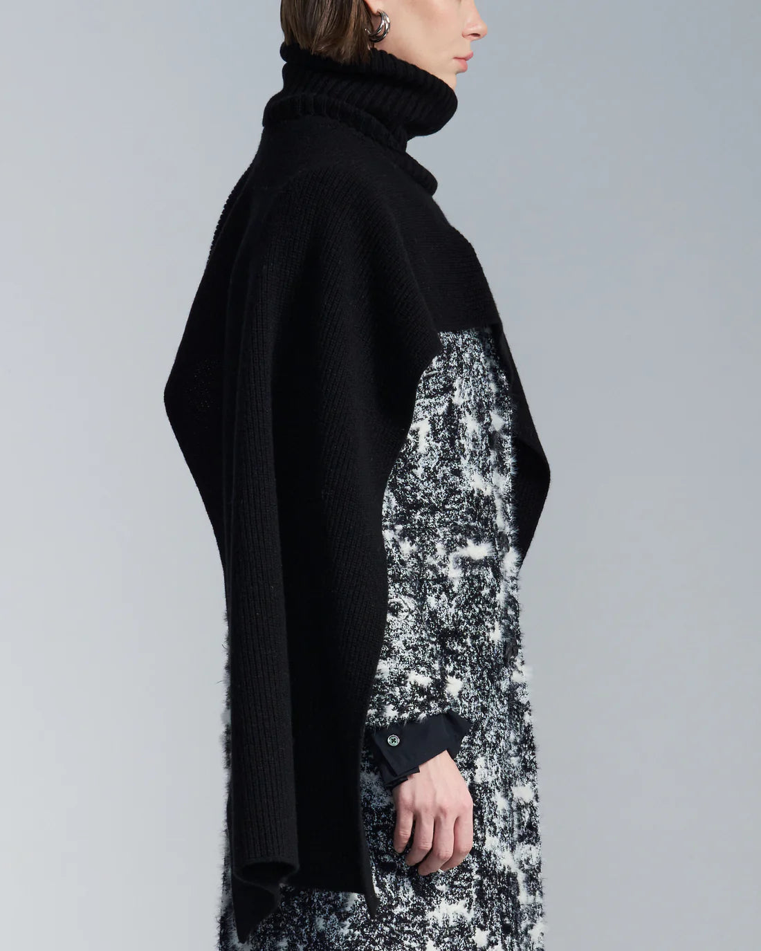 Turtleneck Wool Cape