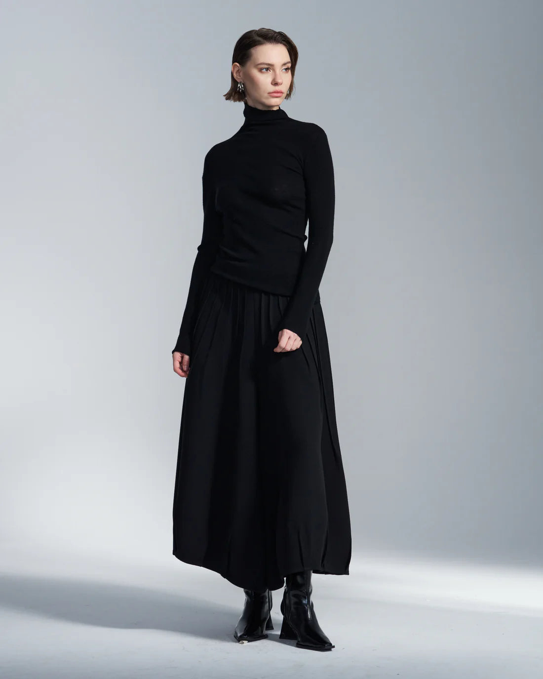 Acetate Balloon Pants With Pleats