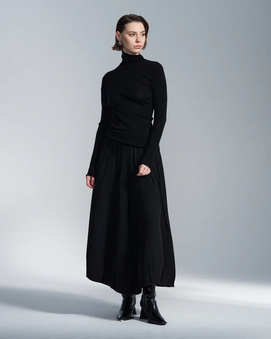 Acetate Balloon Pants With Pleats