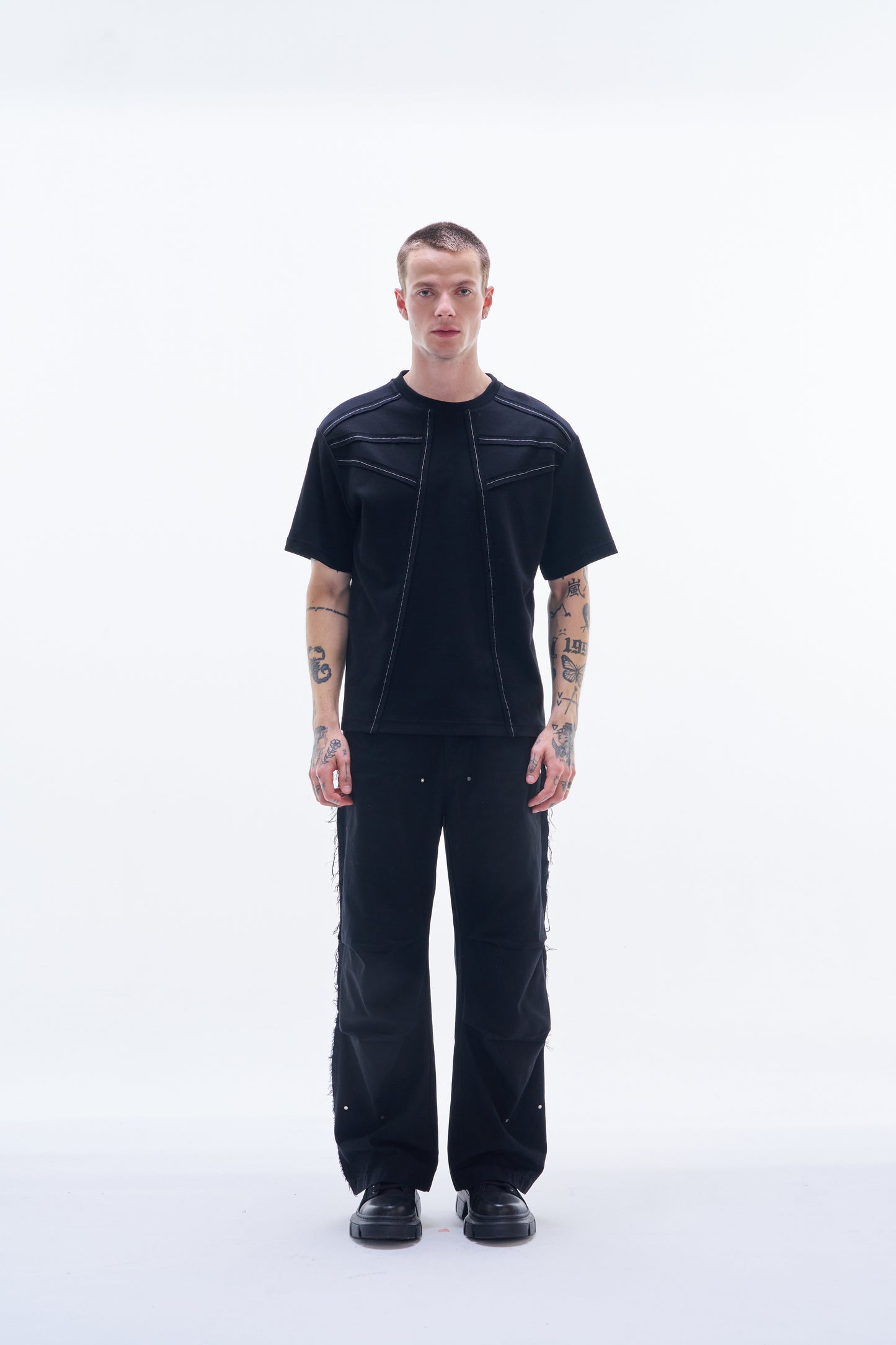 Tee With Raw Edge Tape