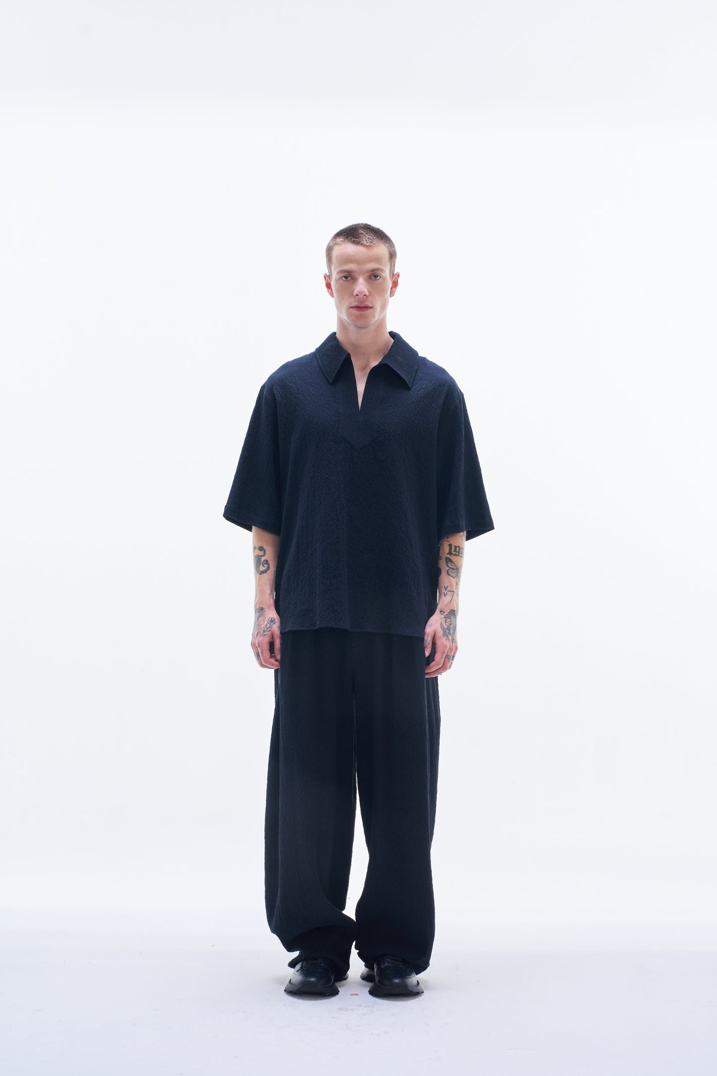 Crepe Cotton Pullover Shirt