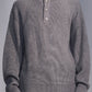 Quarter-Button Wool Sweater