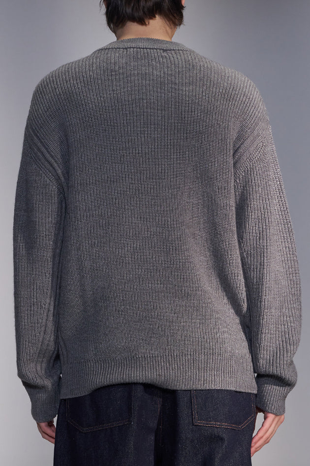 Quarter-Button Wool Sweater