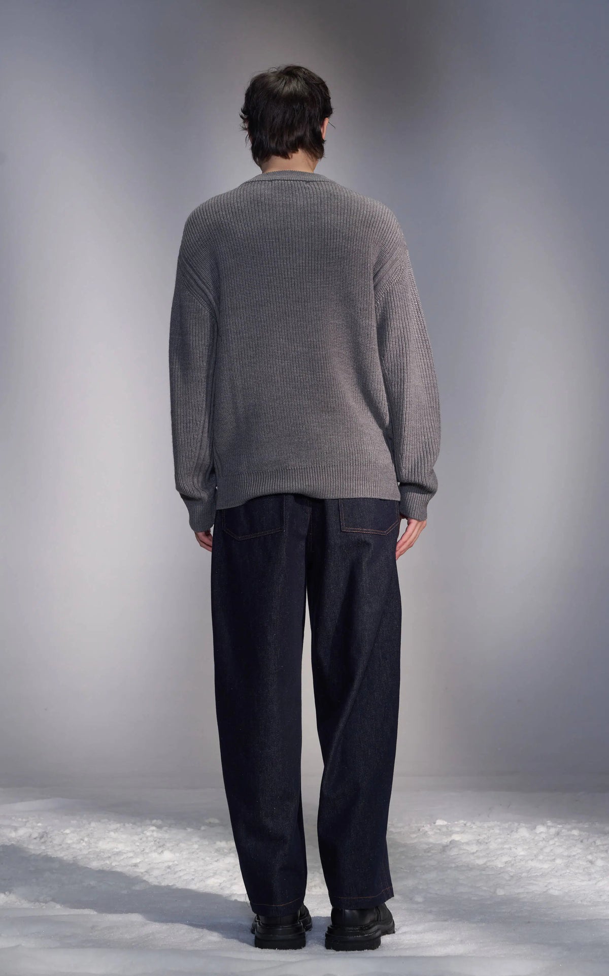 Quarter-Button Wool Sweater
