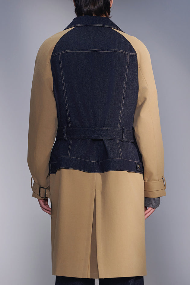 Deconstructed Trench Coat With Denim