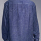 Washed-Dyed Denim Shirt with Layered Hem