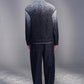 Snowflake-Embroidered Denim Blazer