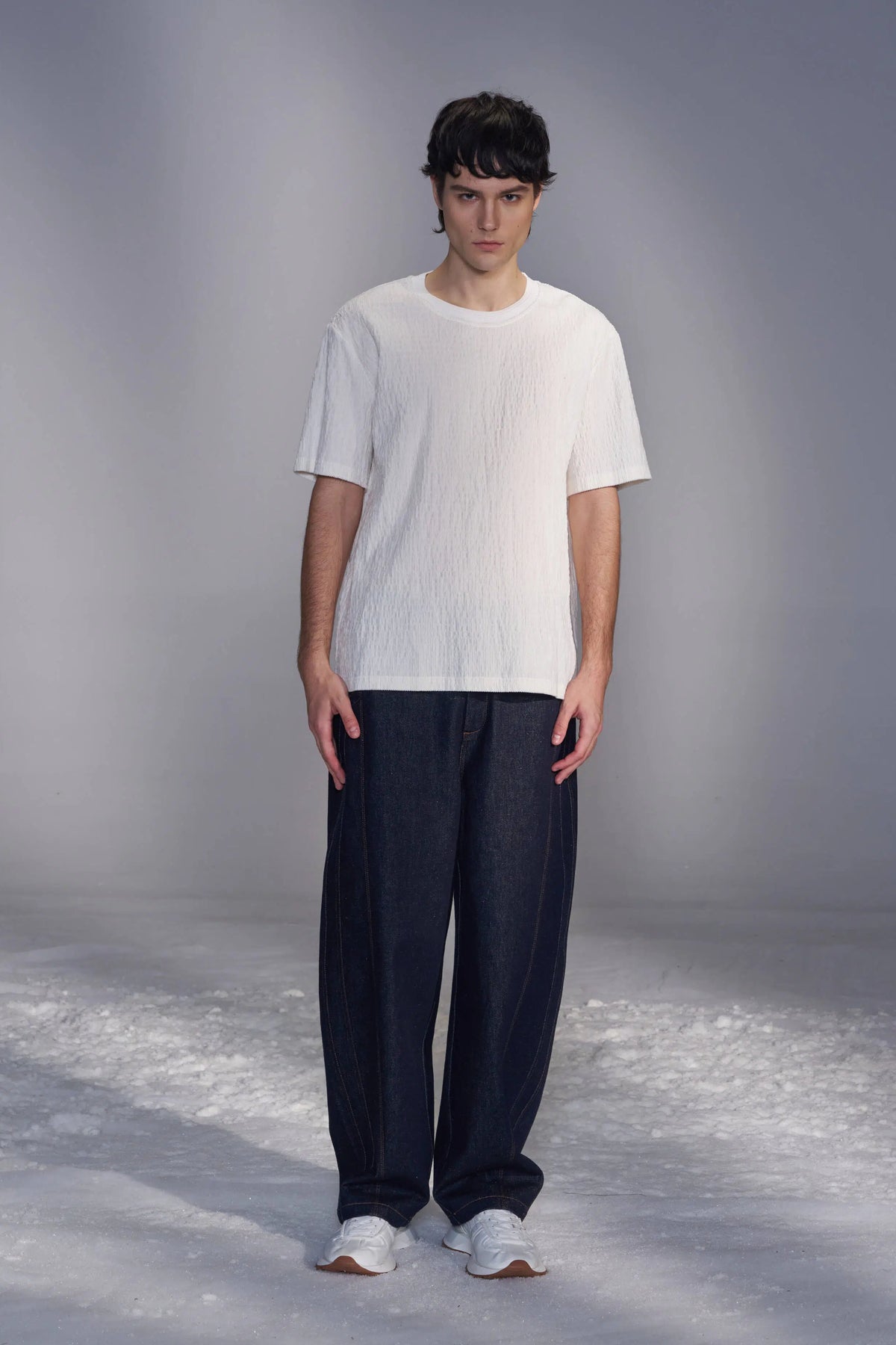 Smocked Corduroy T-Shirt