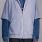 Denim-Collar Short-Sleeve Knit Jacket