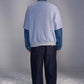 Denim-Collar Short-Sleeve Knit Jacket
