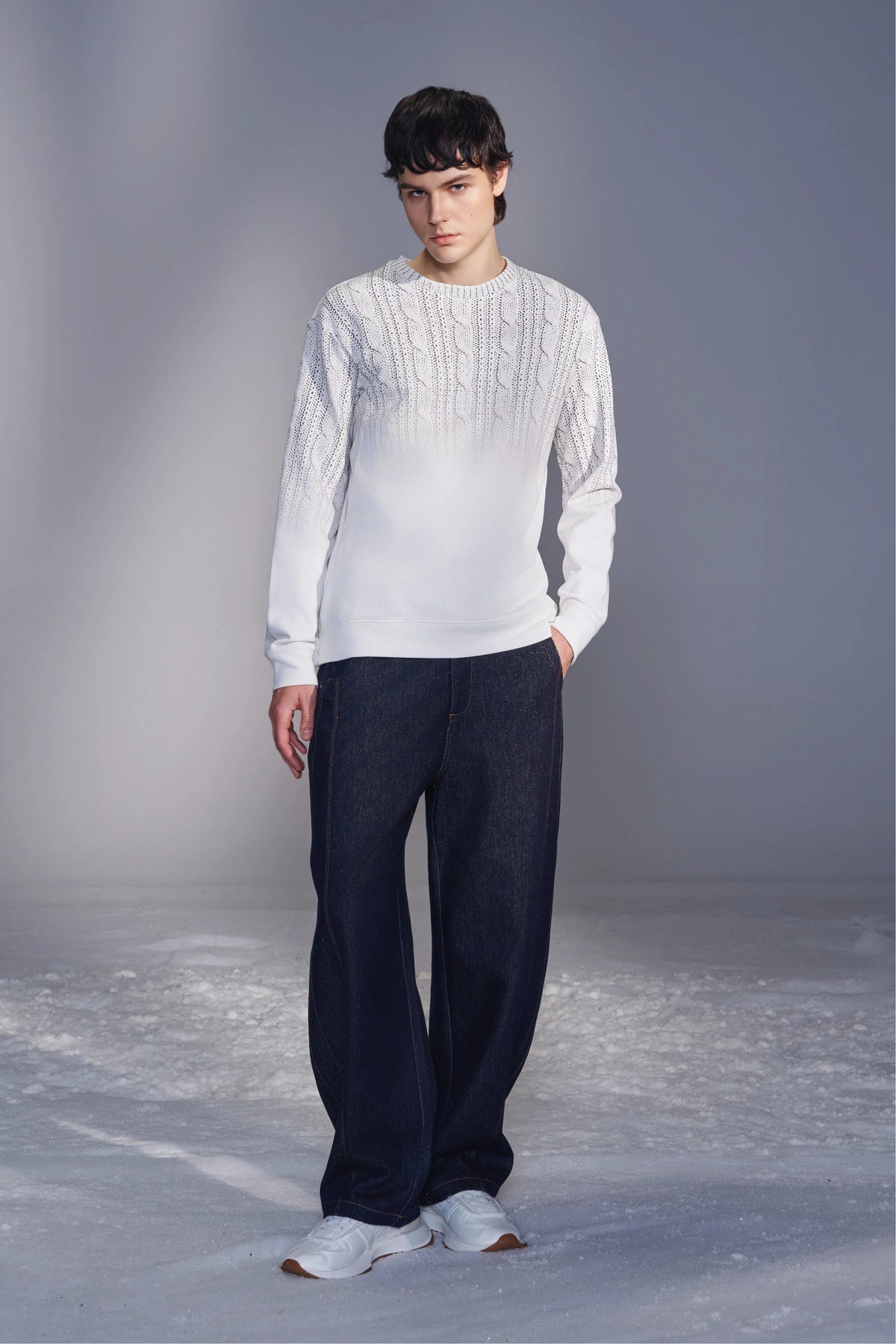 Gradient Sweater Print Sweatshirt