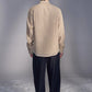 Washed-Dyed Denim Shirt with Layered Hem