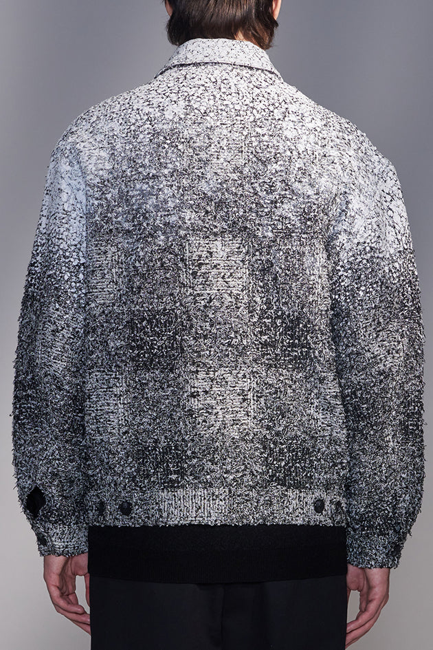 Textured Check Jacket in Snow Print
