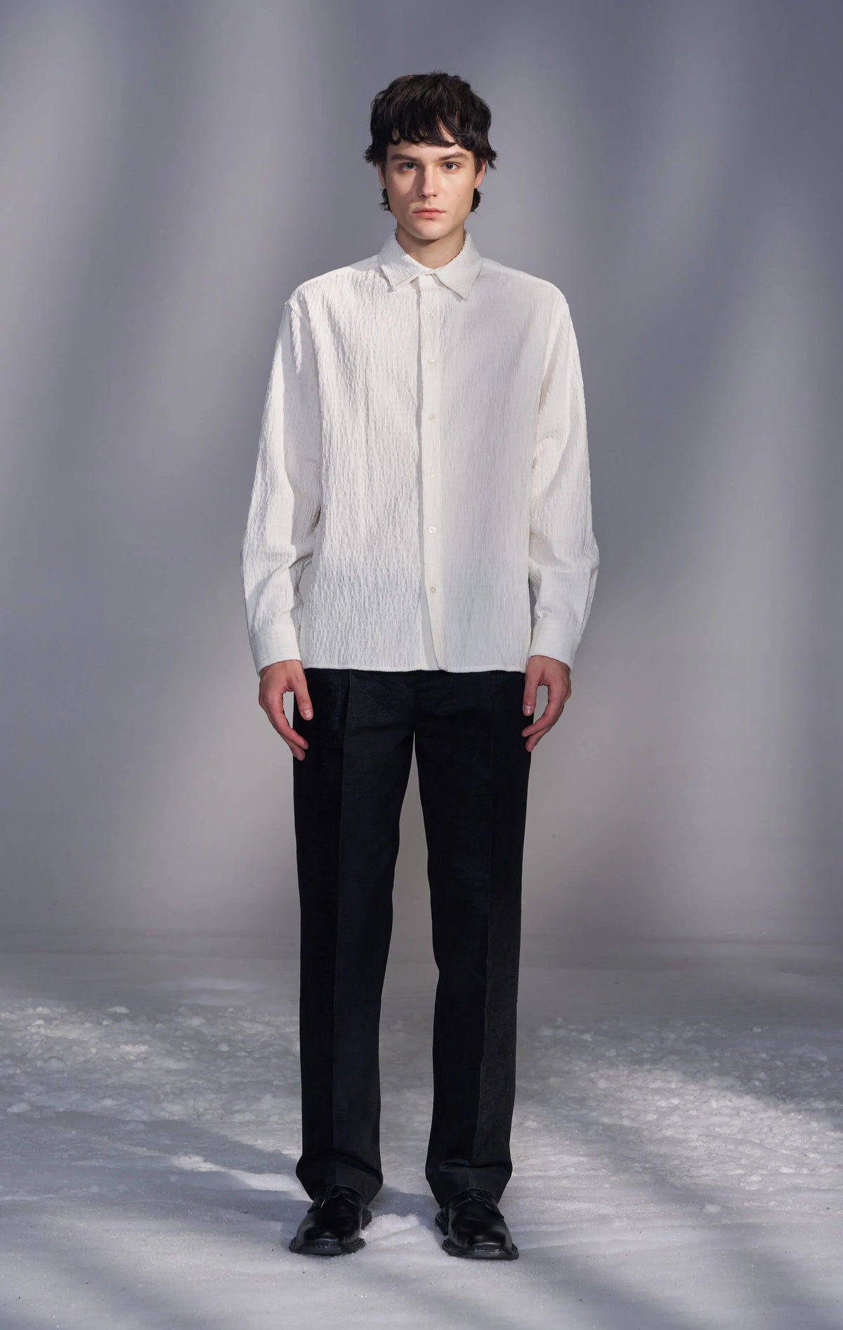 Smocked Corduroy Shirt