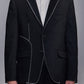 Deconstructed Contrast-Fabric Blazer