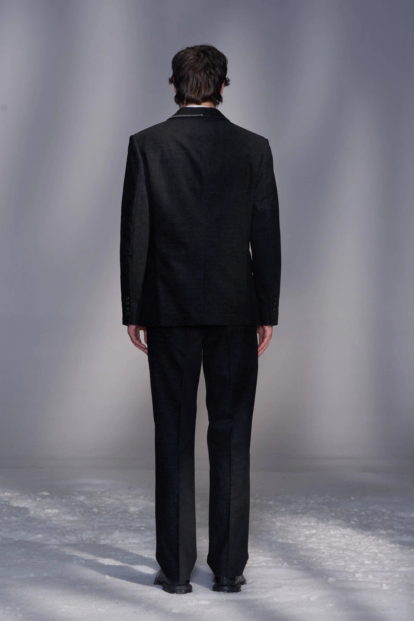 Deconstructed Contrast-Fabric Blazer