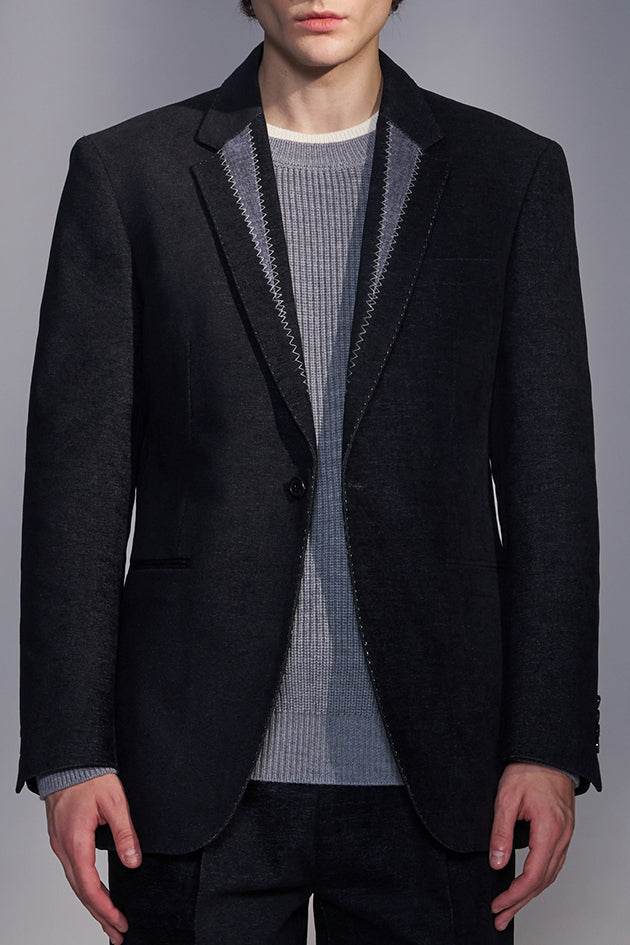 Moleskin Blazer with Contrast Lapels
