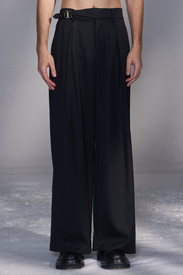 Balloon-Fit Wool Pants