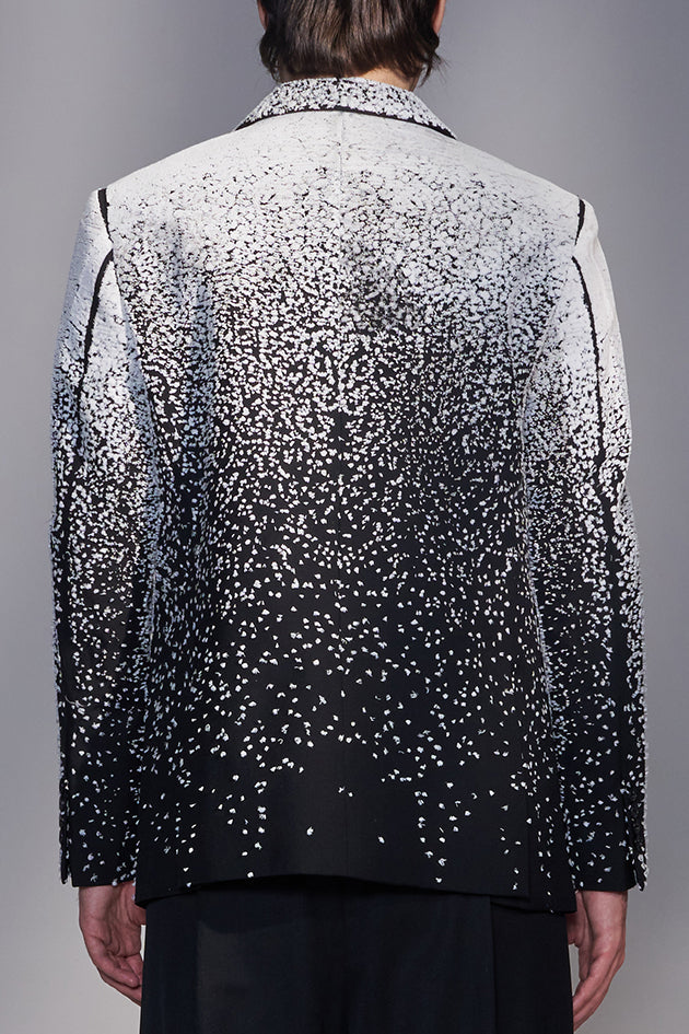 Snowflake-Embroidered Wool Blazer