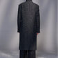 Faux Denim Double-Breasted Coat