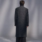 Faux Denim Double-Breasted Coat
