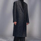 Faux Denim Double-Breasted Coat