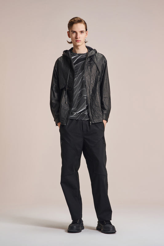 Crepe Nylon Jacket With Hood