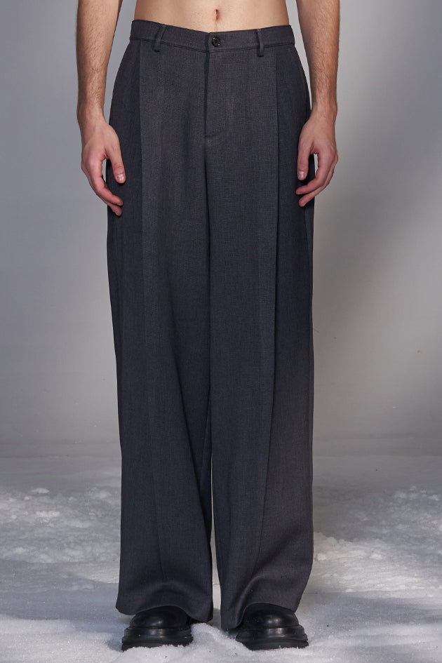Wide-Leg Big-Pleated Pants