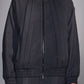 Stand-Collar Pleated Zip-Up Jacket