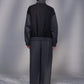 Stand-Collar Pleated Zip-Up Jacket
