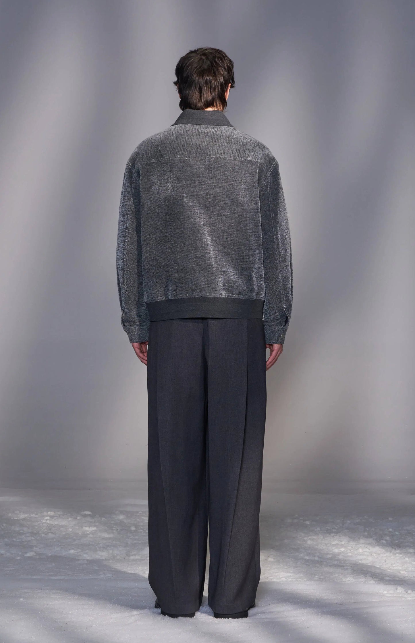 Moleskin Jacket with Knit Collar