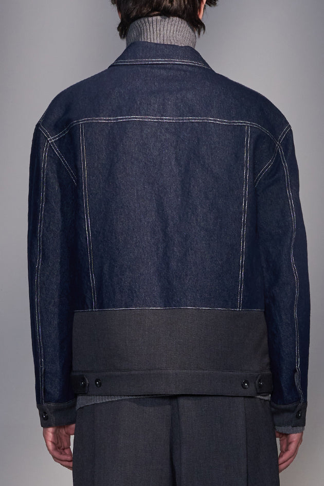 Denim Jacket with Contrast Hem