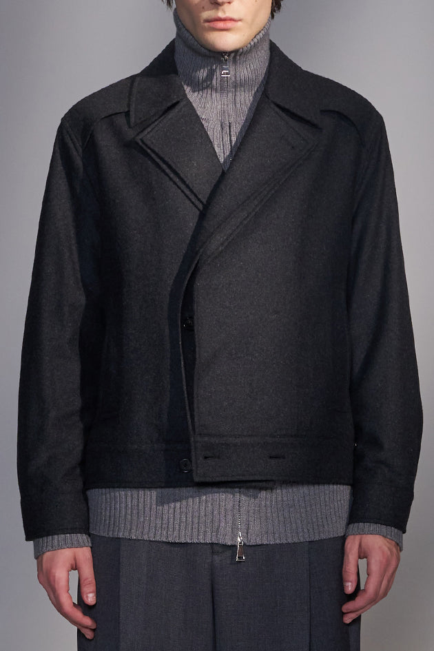 Layer Lapel Wool Jacket
