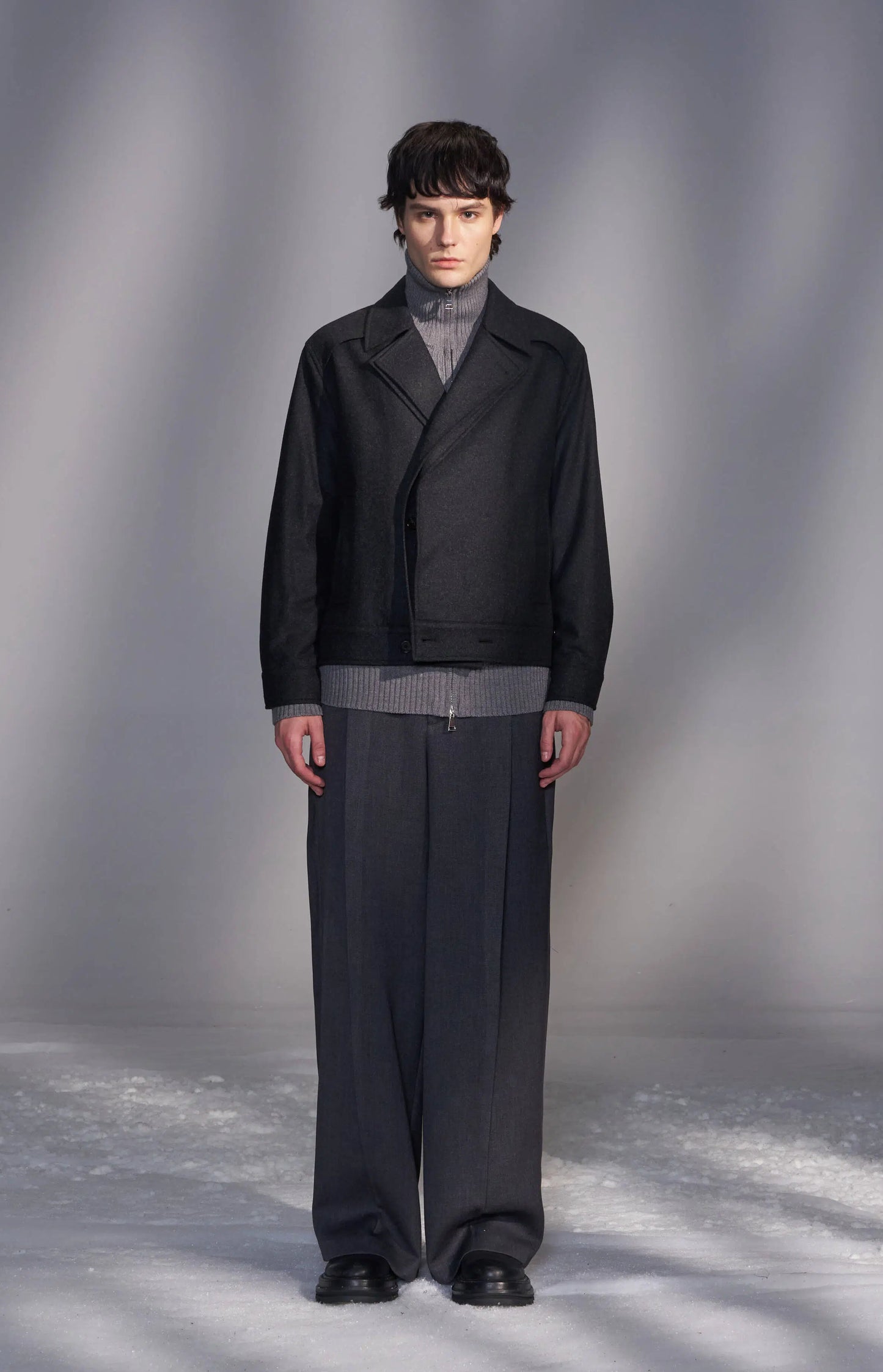 Layer Lapel Wool Jacket