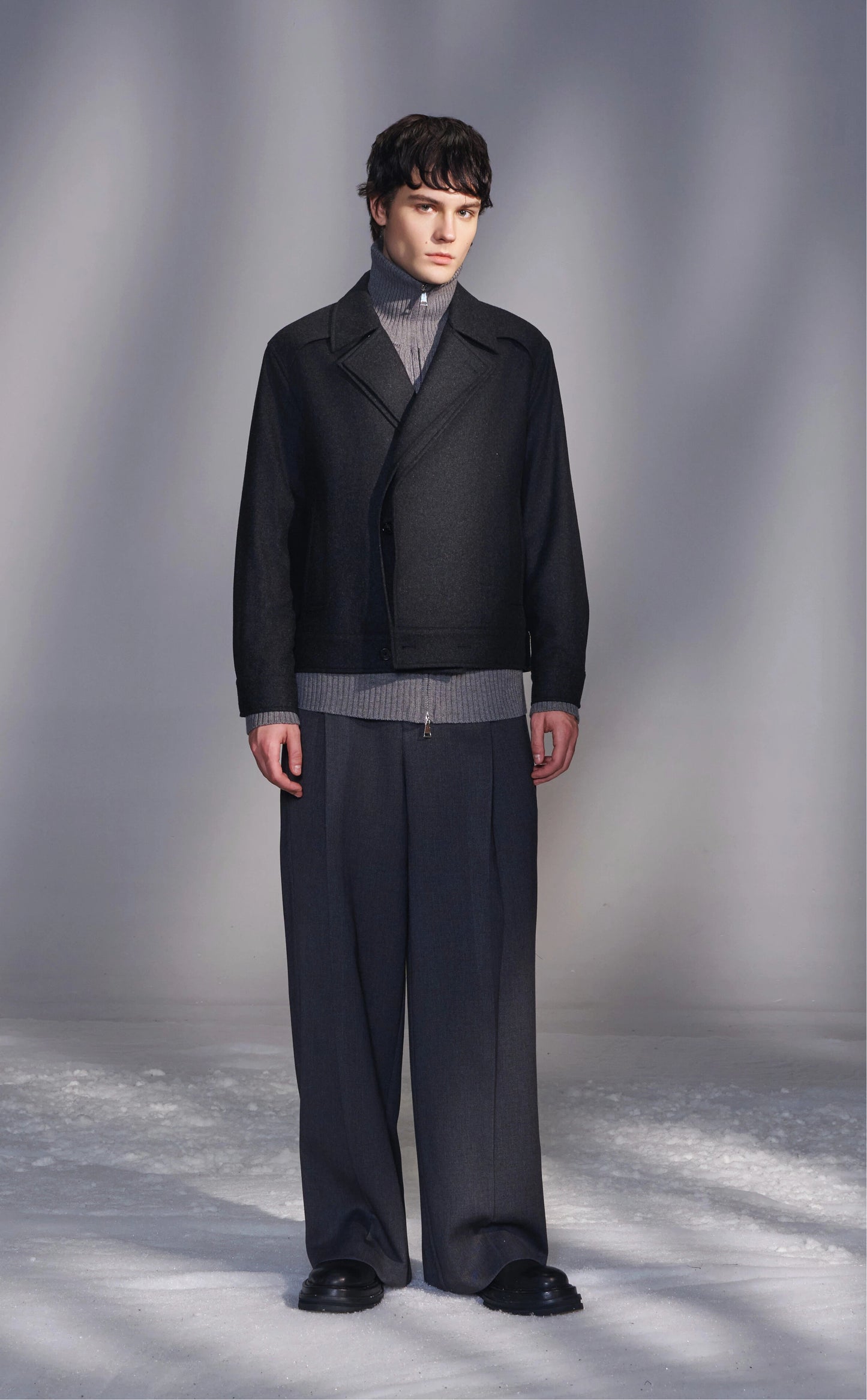Layer Lapel Wool Jacket