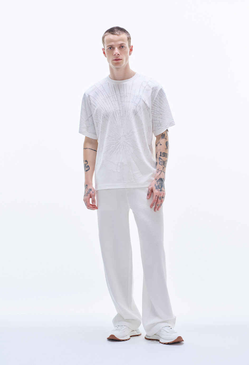 Baggy Fit Cotton Pants With Drawstring Waist
