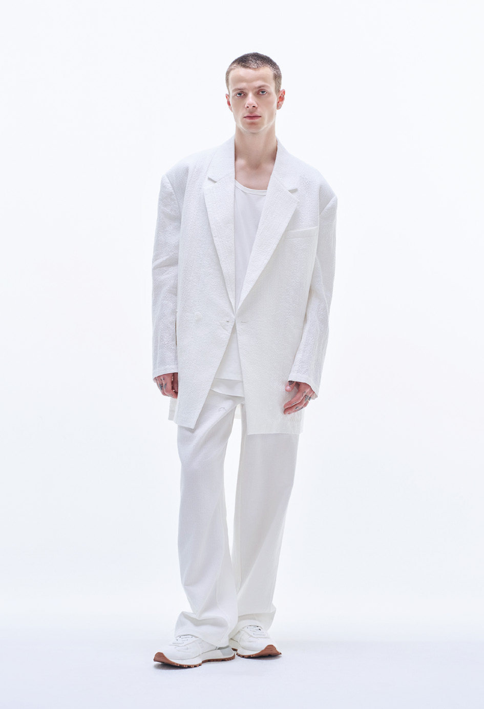 Linen Cotton Texture Oversized BD Blazer